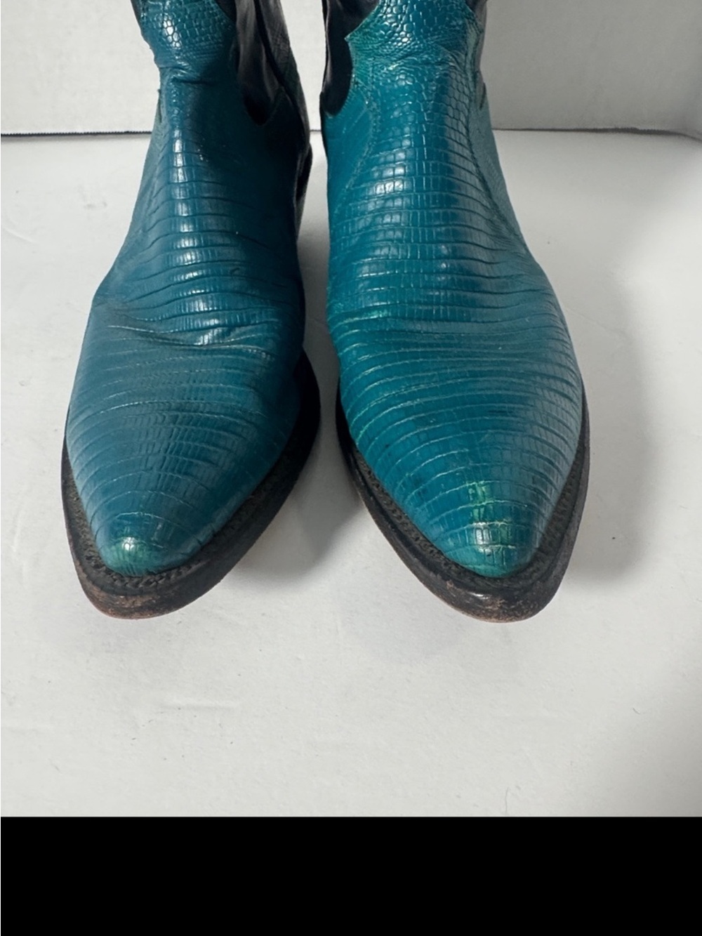 Justin Women's Boot Western Cowgirl Festival Sexy Size 7.5 Turquoise with Black - Picture 2 of 6